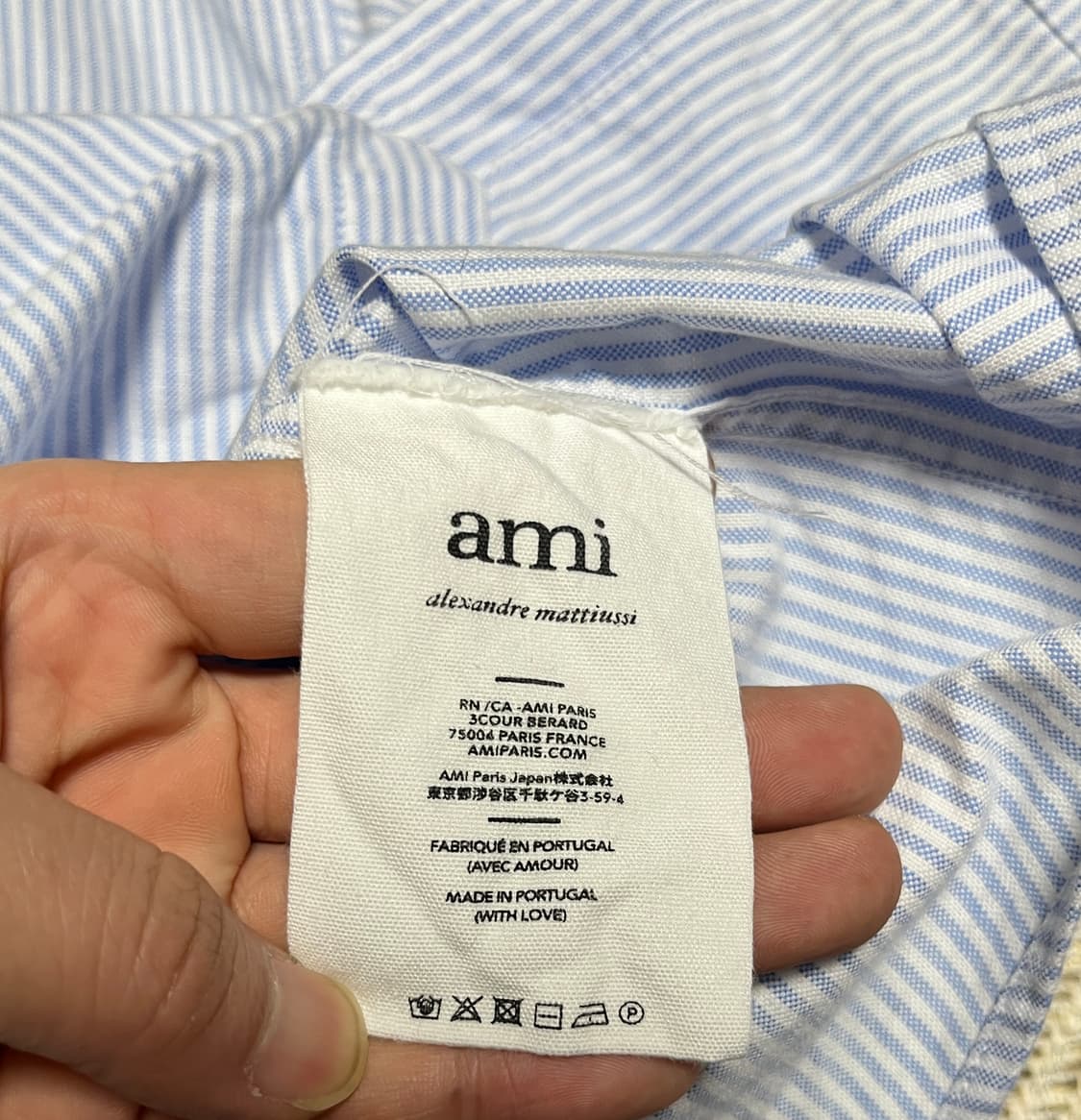 아미 스몰로고 하트 스트라이프 셔츠 남방 프리 상품이미지7