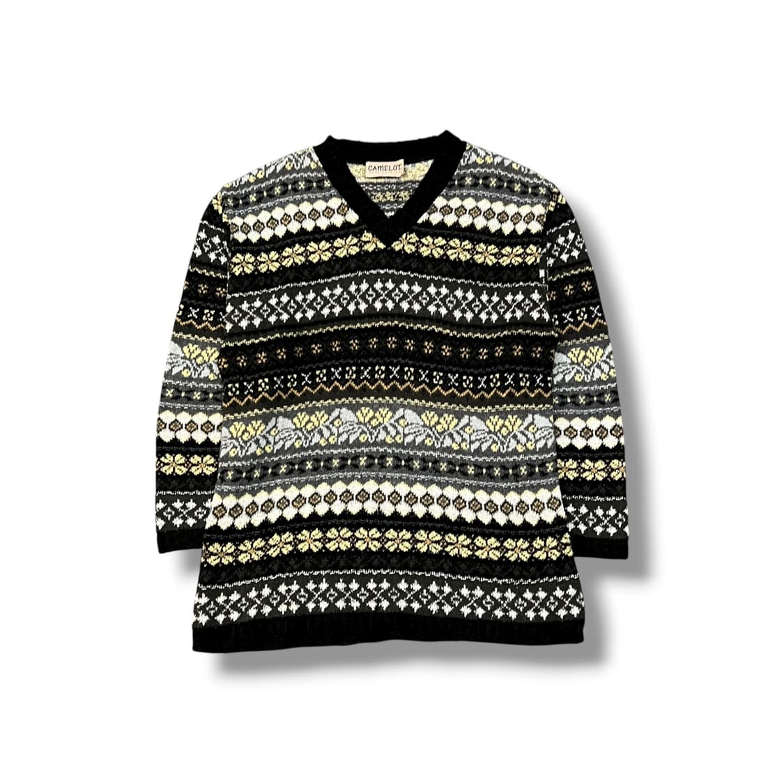  CAMELOT 브이넥 패턴 니트 y14066 상품이미지2