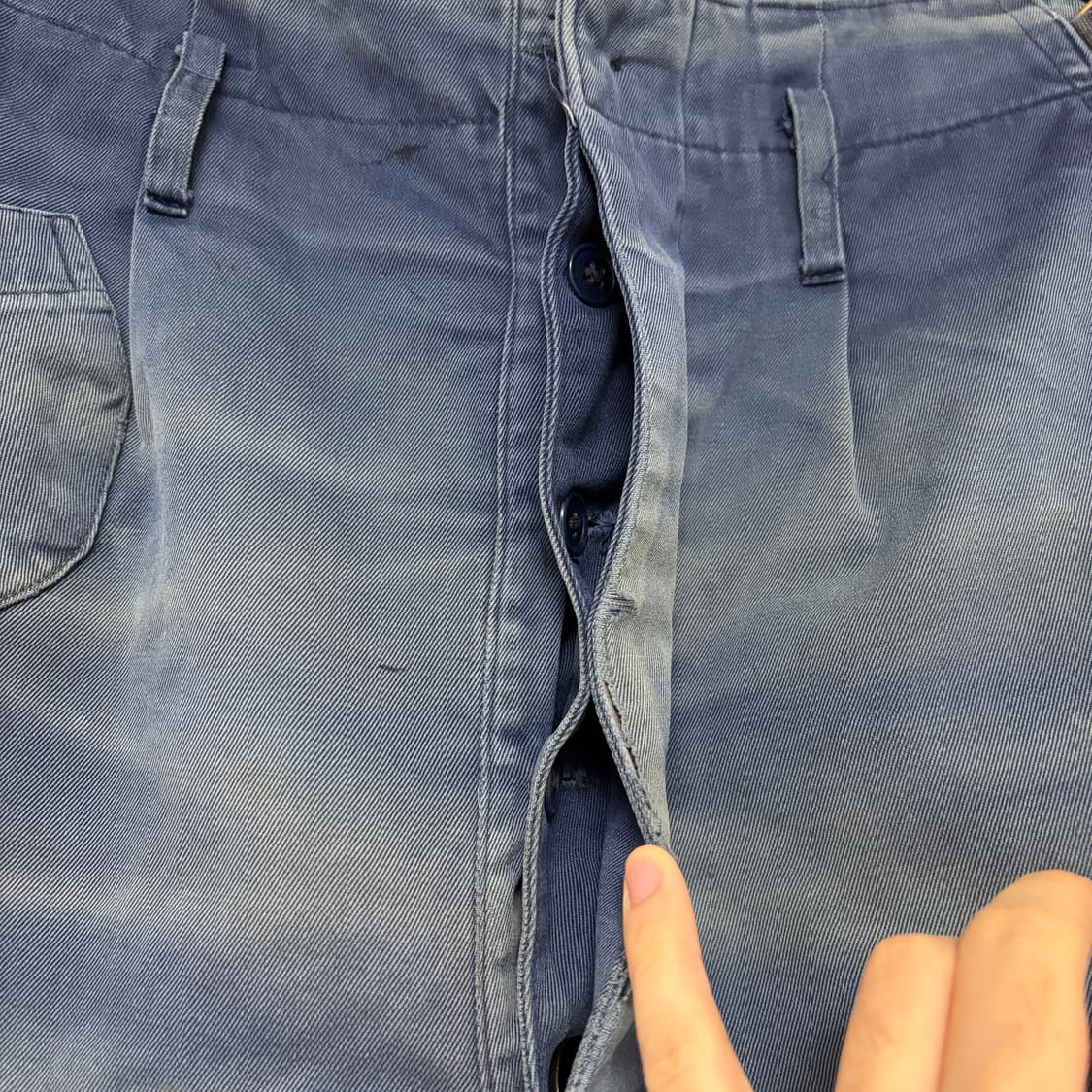 빈티지 프렌치 워크 팬츠 선페이딩 굿페이드 보로 디스 L 상품이미지6