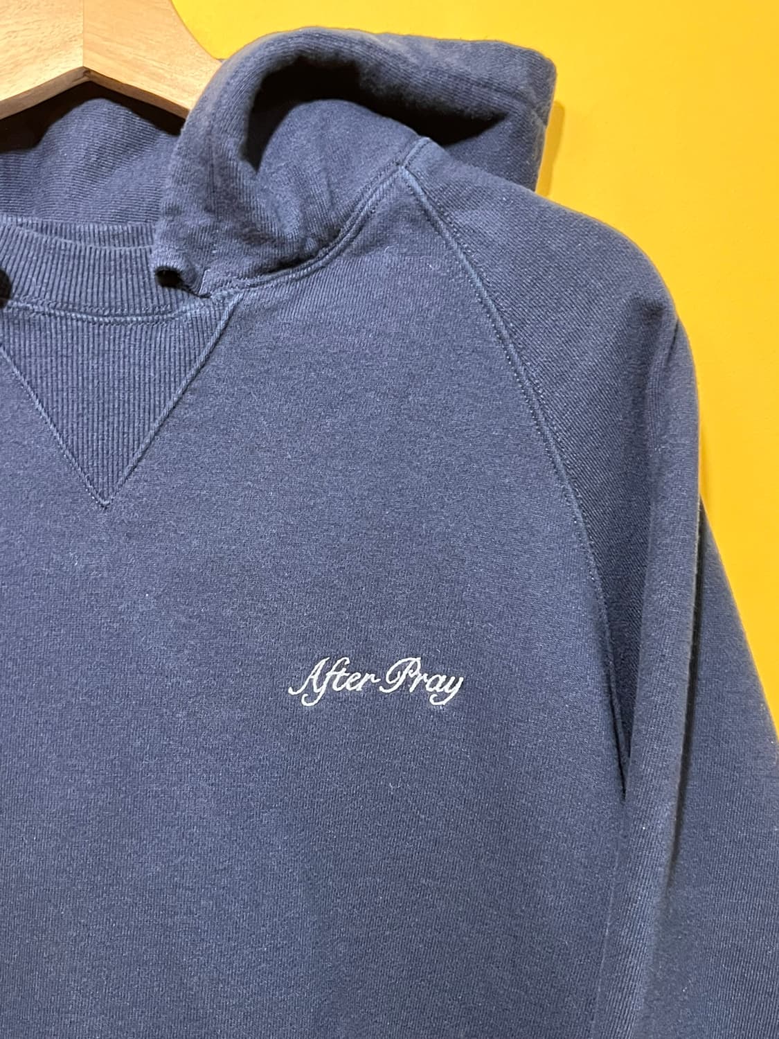 [L] 애프터프레이 레터링 로고 스플릿 후드 블랙 상품이미지2