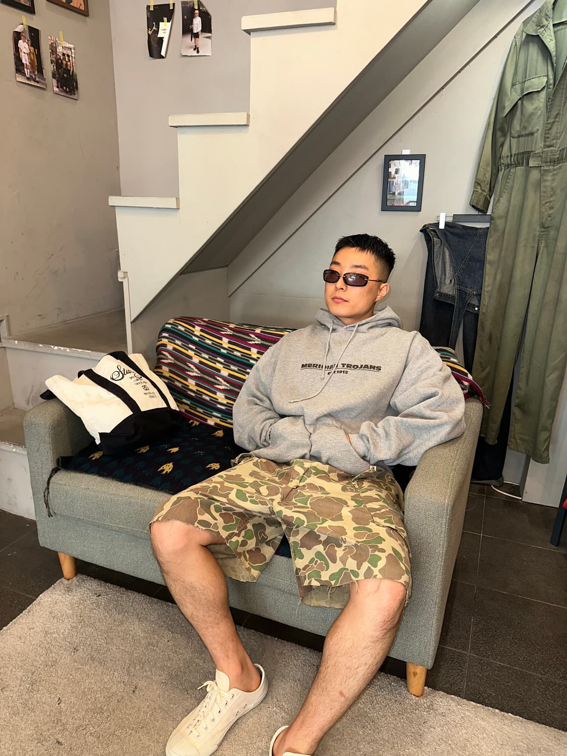 90’s Russell Athletic grey letters hood  상품이미지2