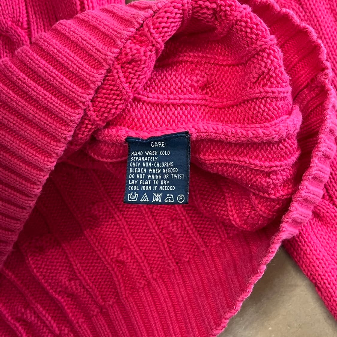 L 폴로랄프로렌 케이블 핑크 브이넥 니트 상품이미지5