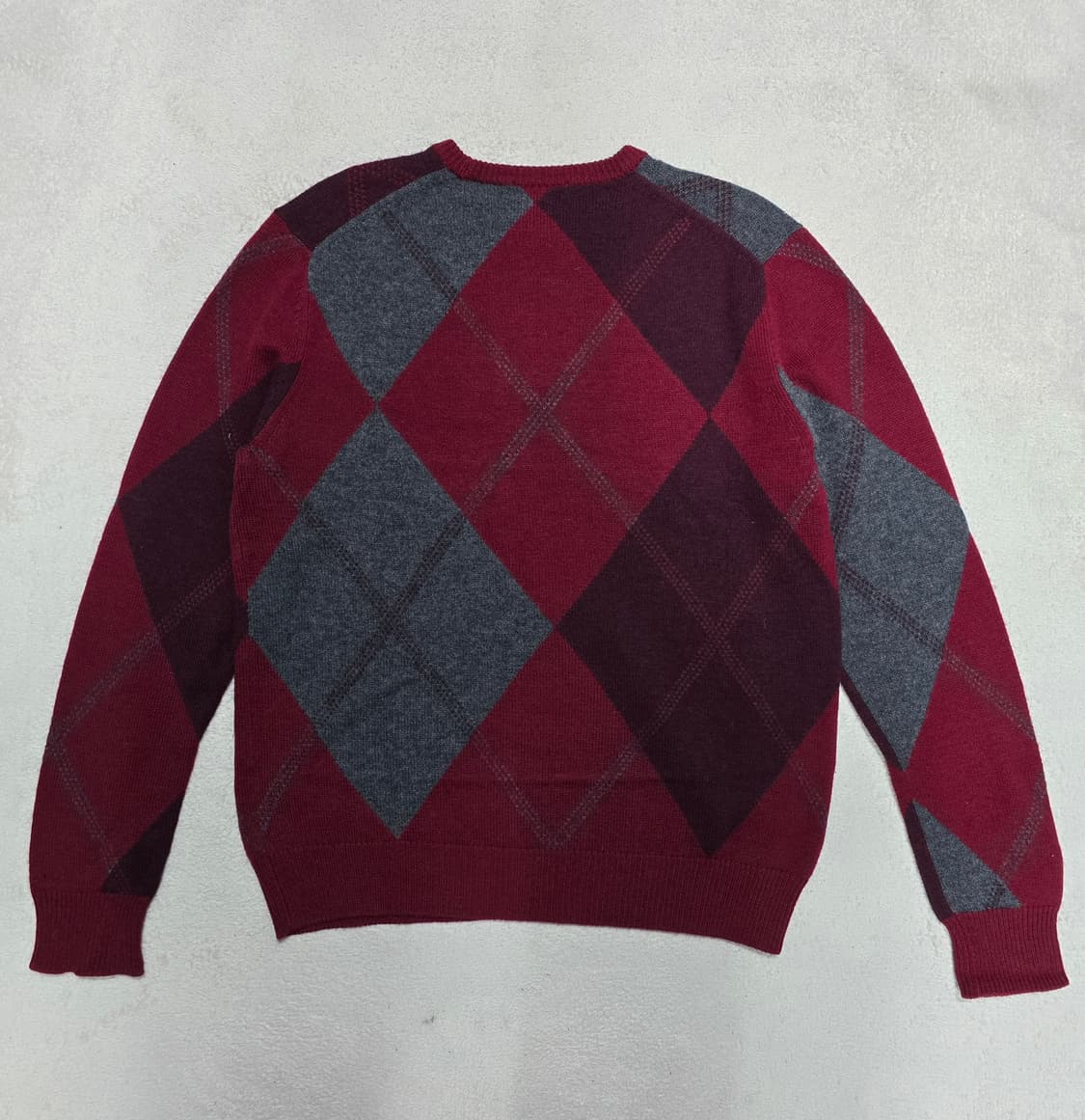 Burberry 버버리 아가일패턴 니트 레드 L 사이즈 상품이미지3