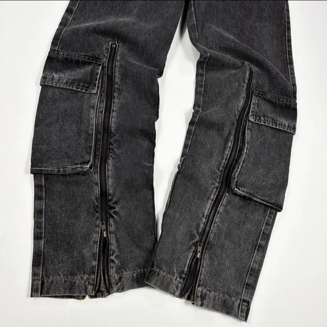 빈티지 세미와이드 스트레이트 흑청 데님팬츠 상품이미지3