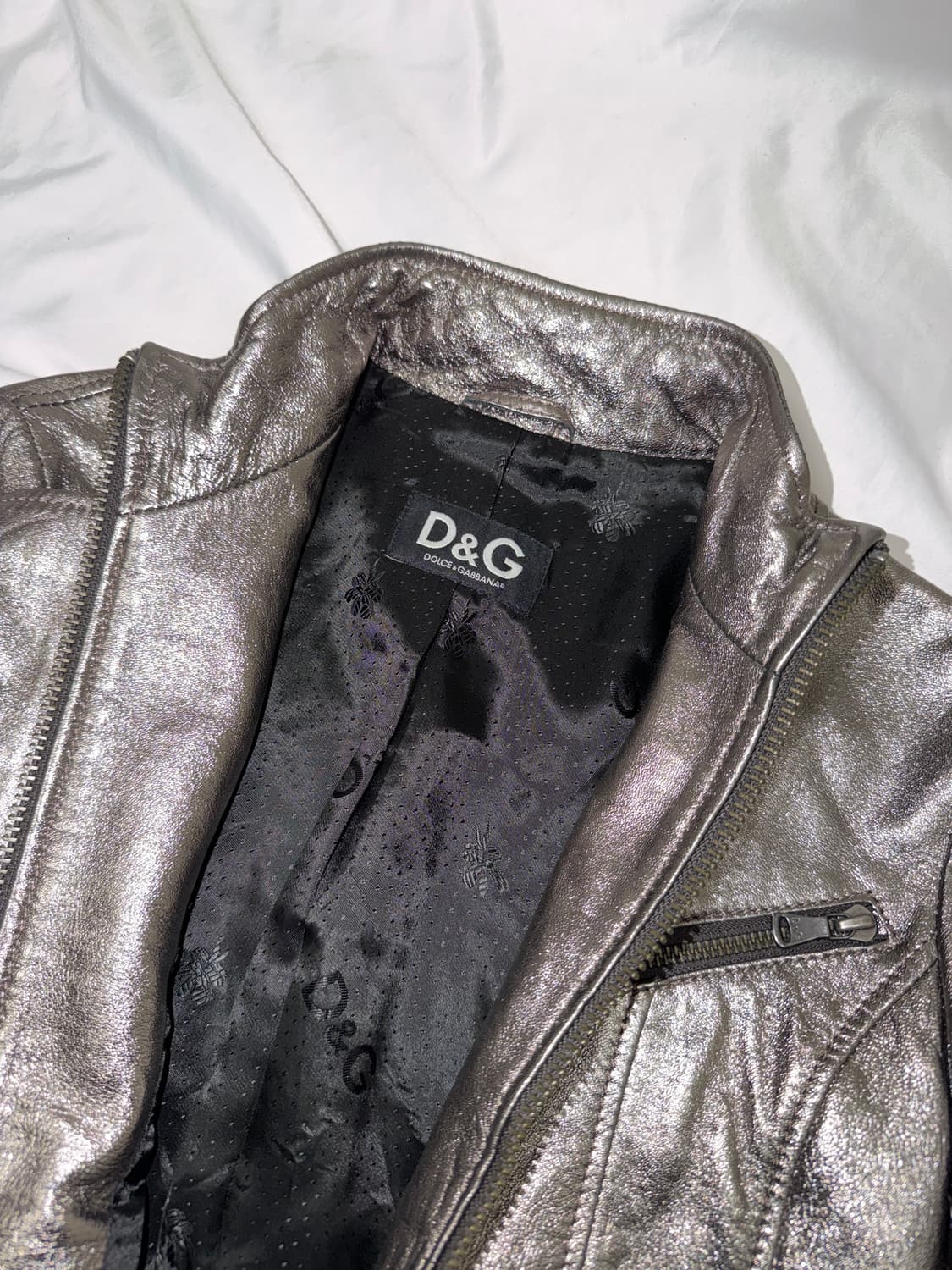 돌체앤가바나 메탈릭 레더 자켓 상품이미지5