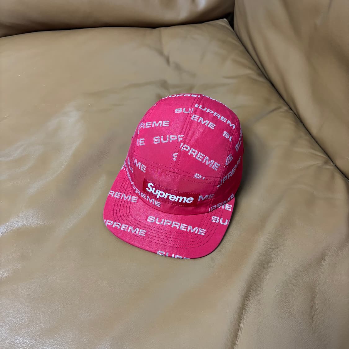 Supreme 슈프림 레드 캠프캡 모자 (Jacquard Red) 상품이미지1
