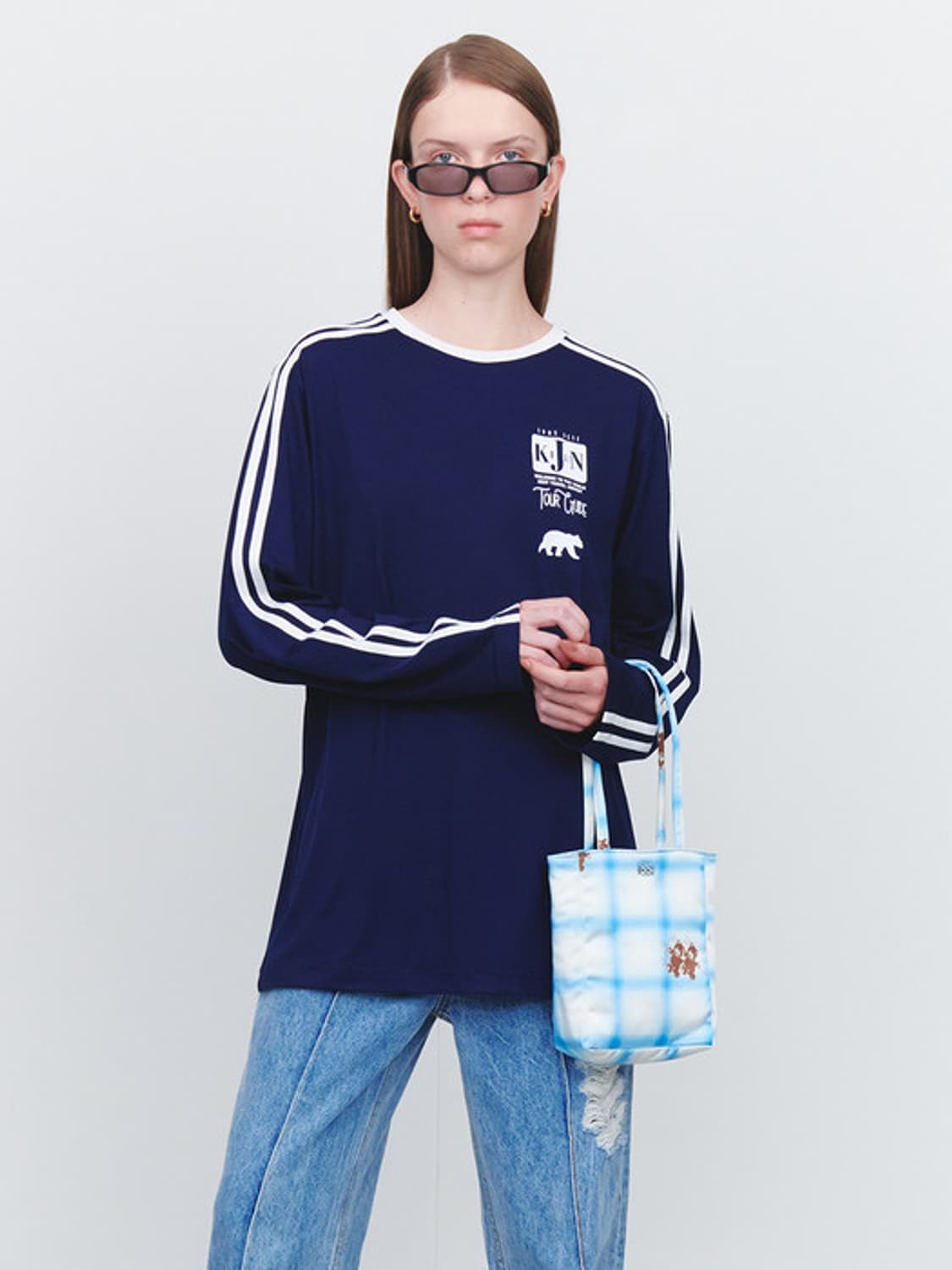 Kijun 기준 풋볼티셔츠 네이비 상품이미지7