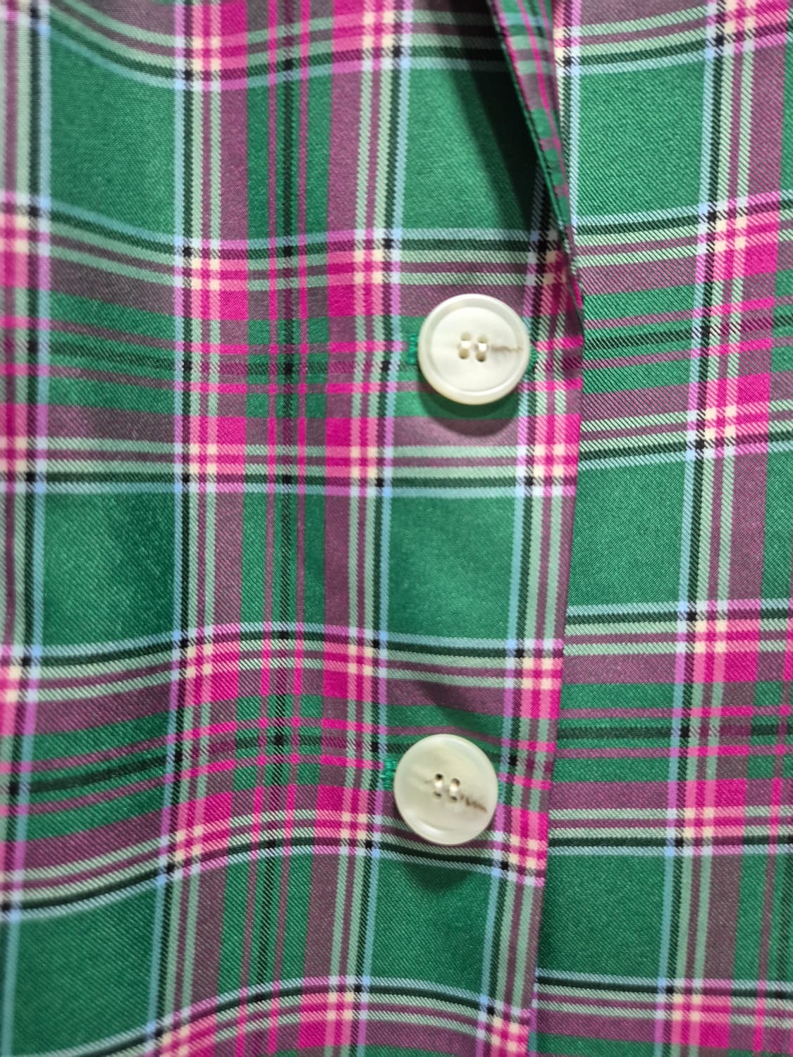 (새상품)DINT 딘트 그린 핑크 체크 자켓 상품이미지4