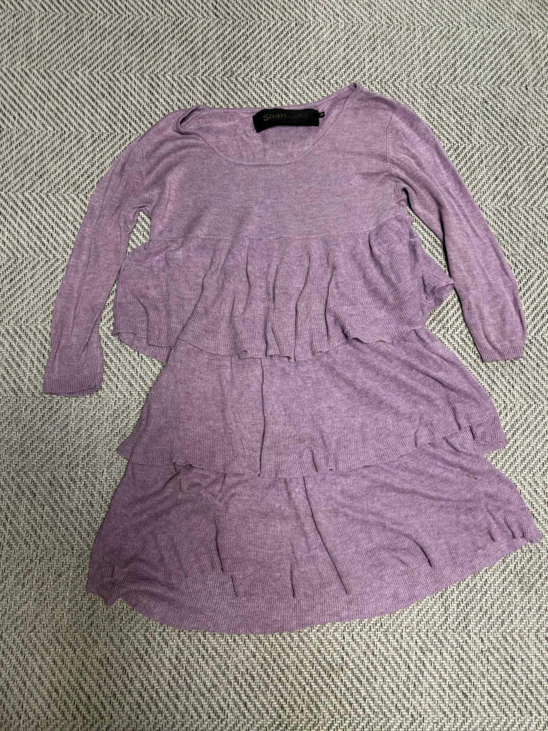 프릴 카프리 소매 니트 원피스 상품이미지2