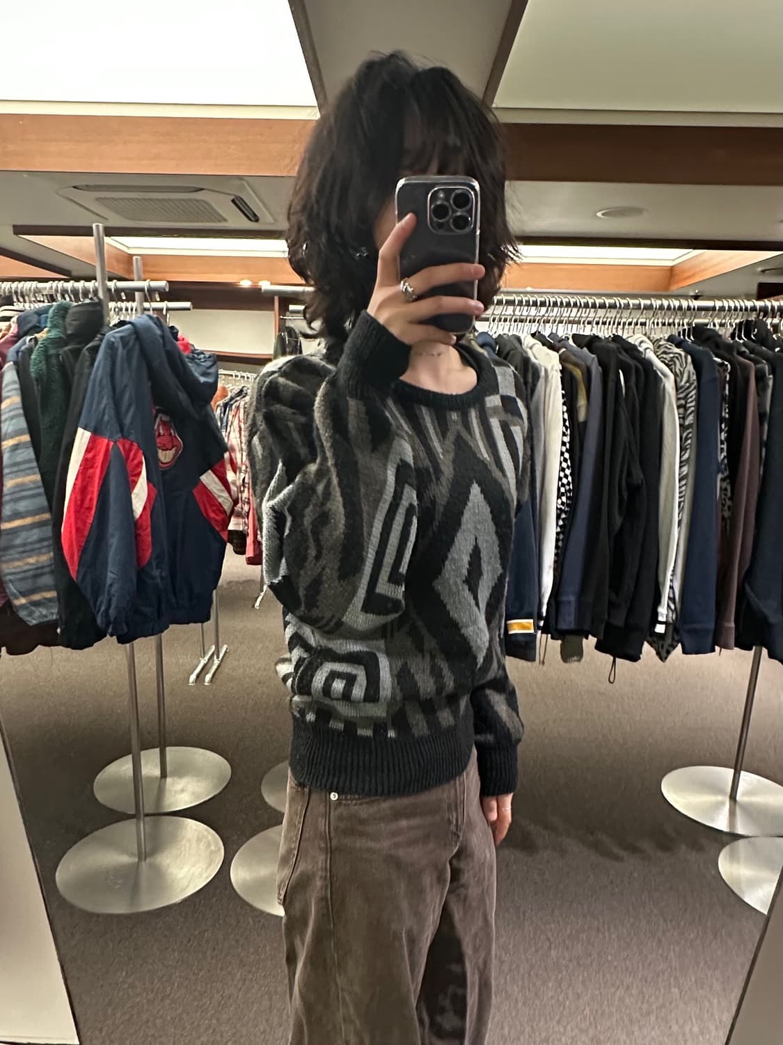 OS)BIG VIN 빈티지 에스닉 나바호 패턴 울 혼방 니트  상품이미지1