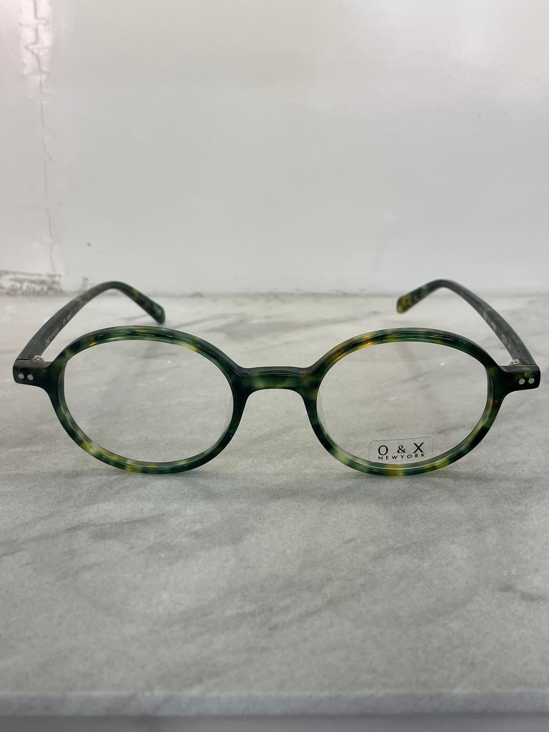 오앤엑스 O&X New York 카모 그린 오벌 뿔테 안경 상품이미지5