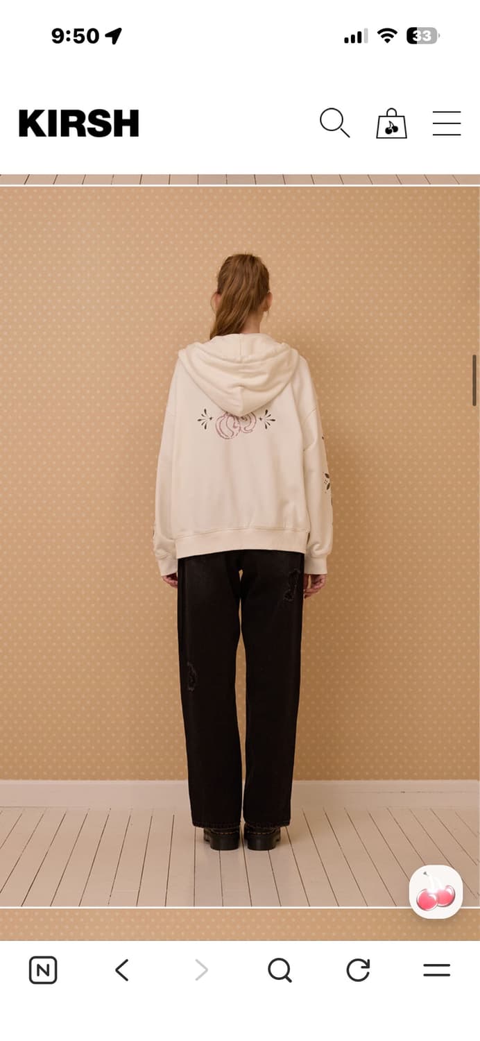 키르시 그래픽 집업 후디 아이보리 상품이미지4