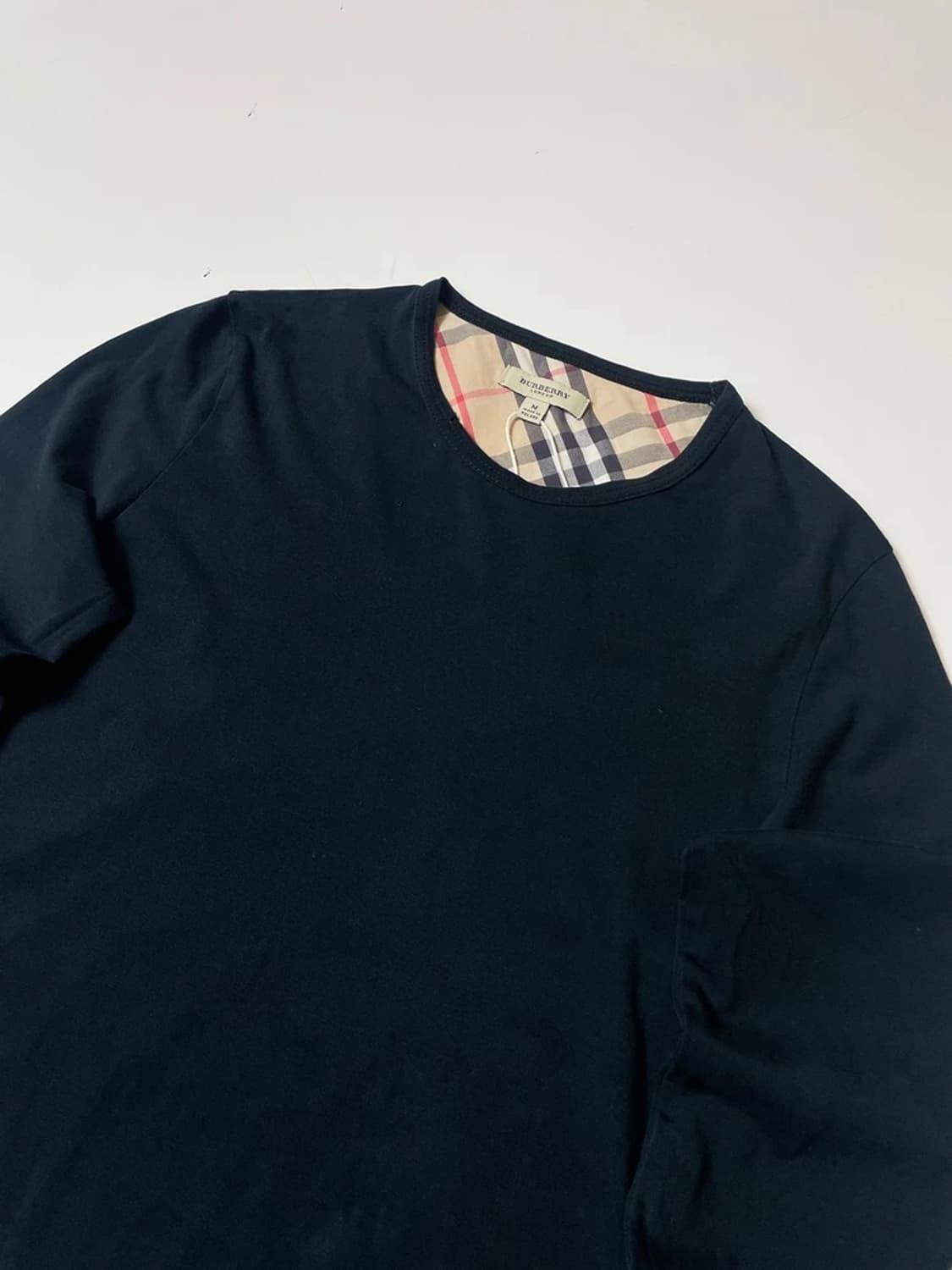 버버리 체크 트리밍 엘보우 패드 롱슬리브 PN9536 상품이미지5