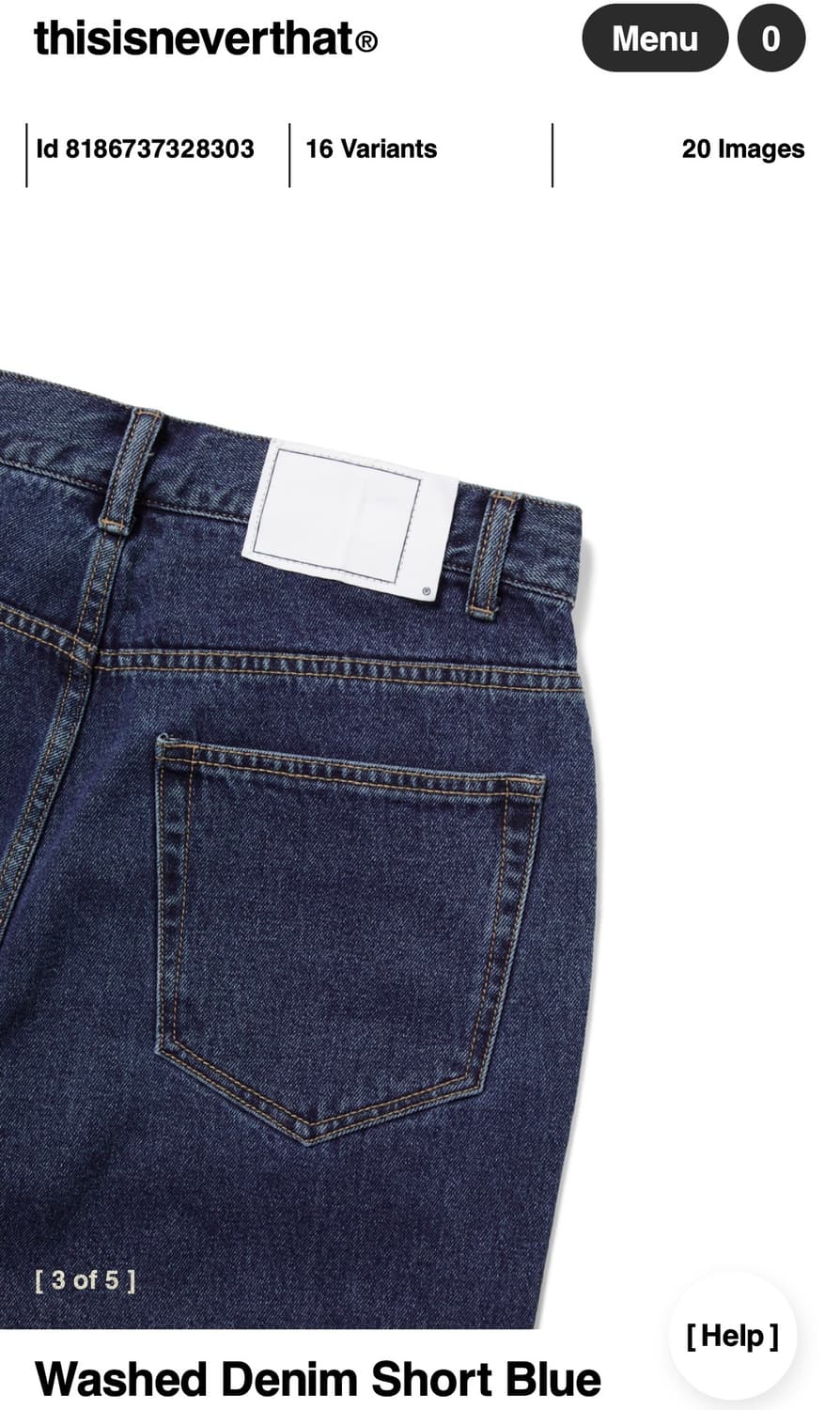 디스이즈네버댓) Washed Denim Short Blue S 상품이미지4