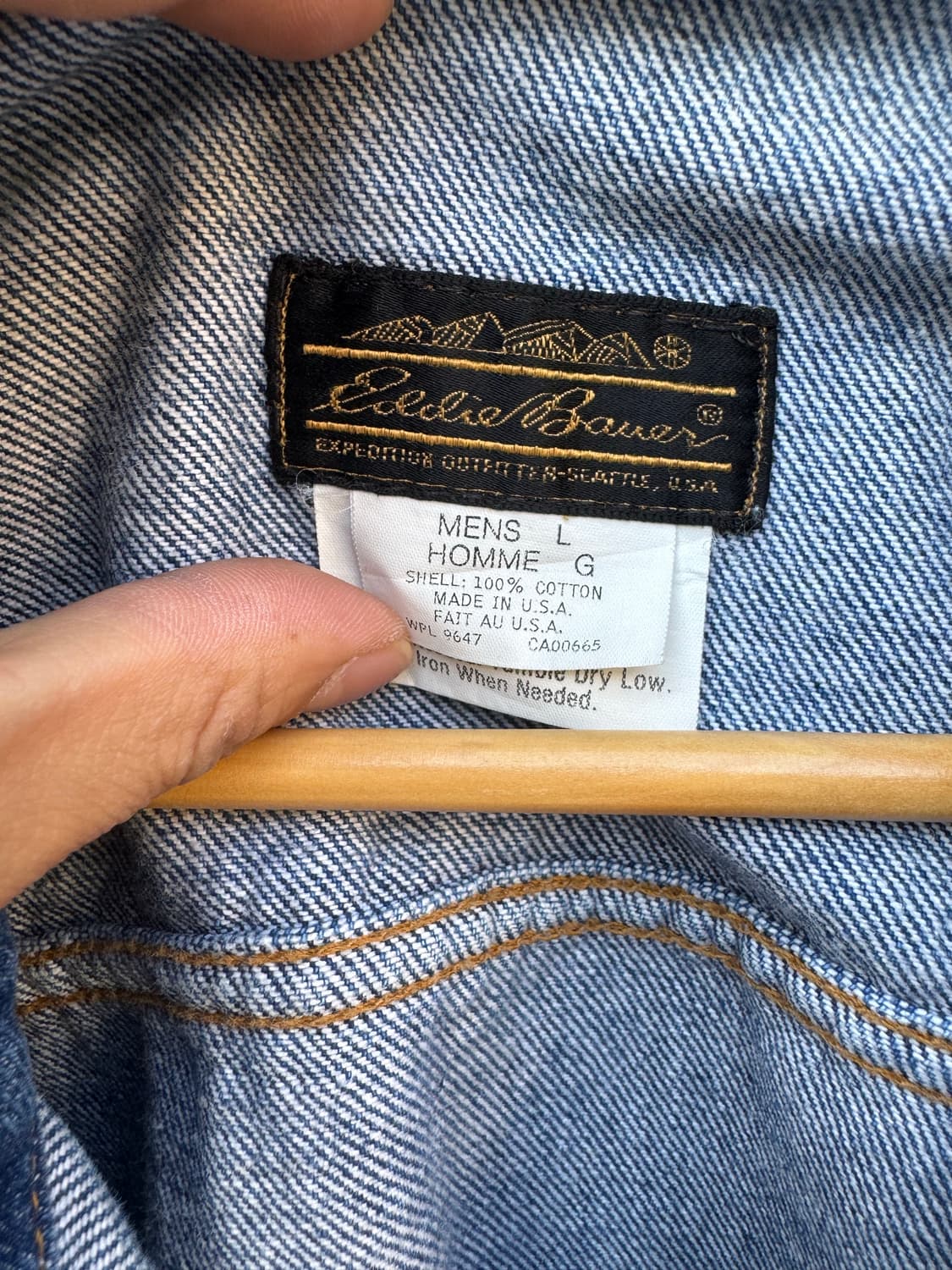 80~90s 에디바우어 빈티지 데님 트러커 자켓 L 상품이미지6