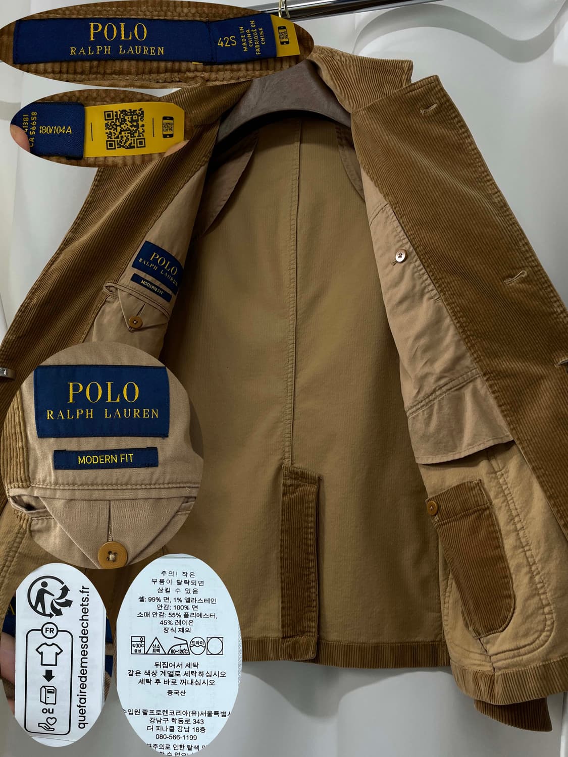 폴로 랄프로렌 코듀로이 브라운 모던 스포츠 코트 자켓 상품이미지3