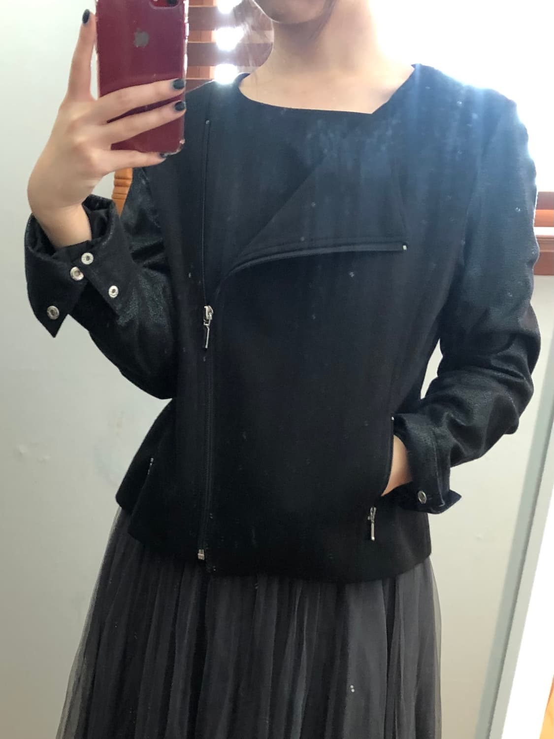 CLASSA 라이더 자켓 블랙 상품이미지4