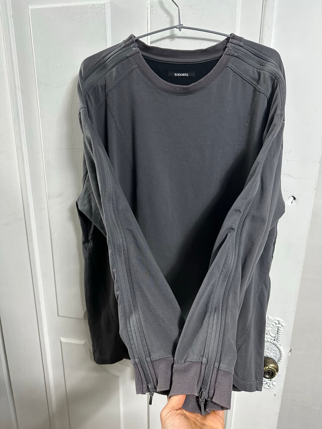 블랙멀 BLACKMERLE 지퍼 롱슬리브티 상품이미지3