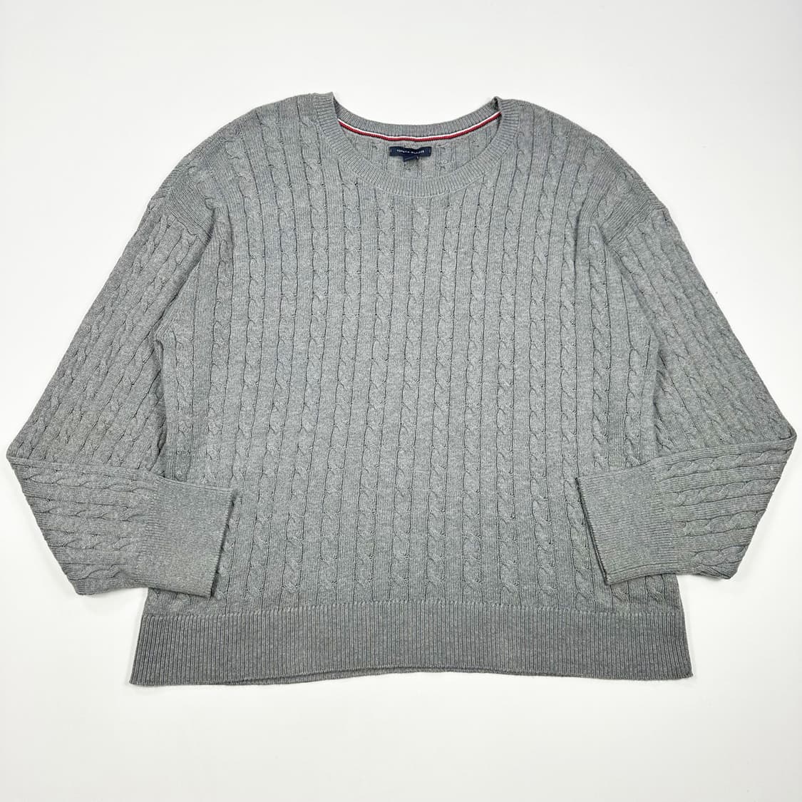 타미힐피거 플래그 그레이 꽈배기니트 (XL) 상품이미지2