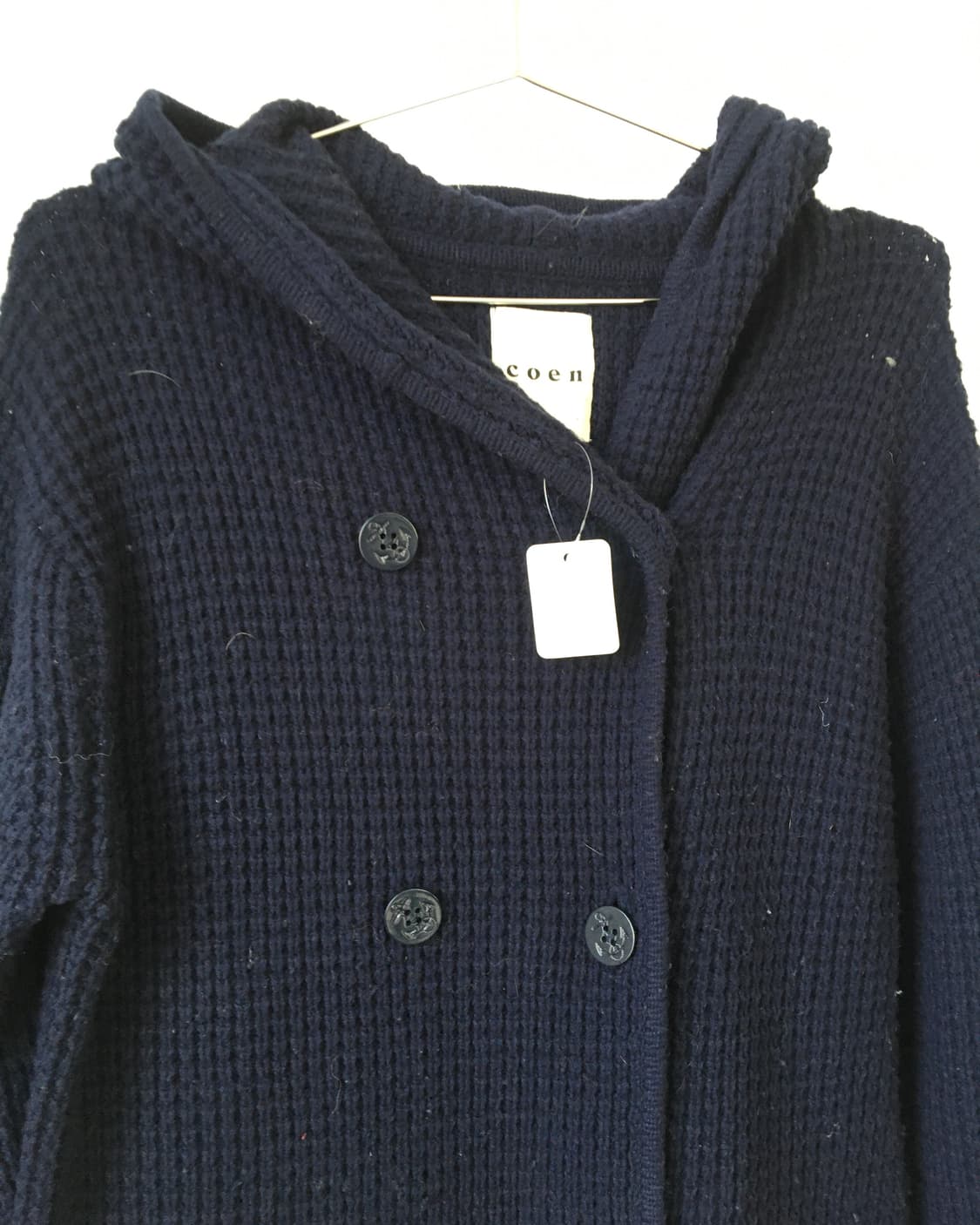 Double button hood knit cardigan 상품이미지3