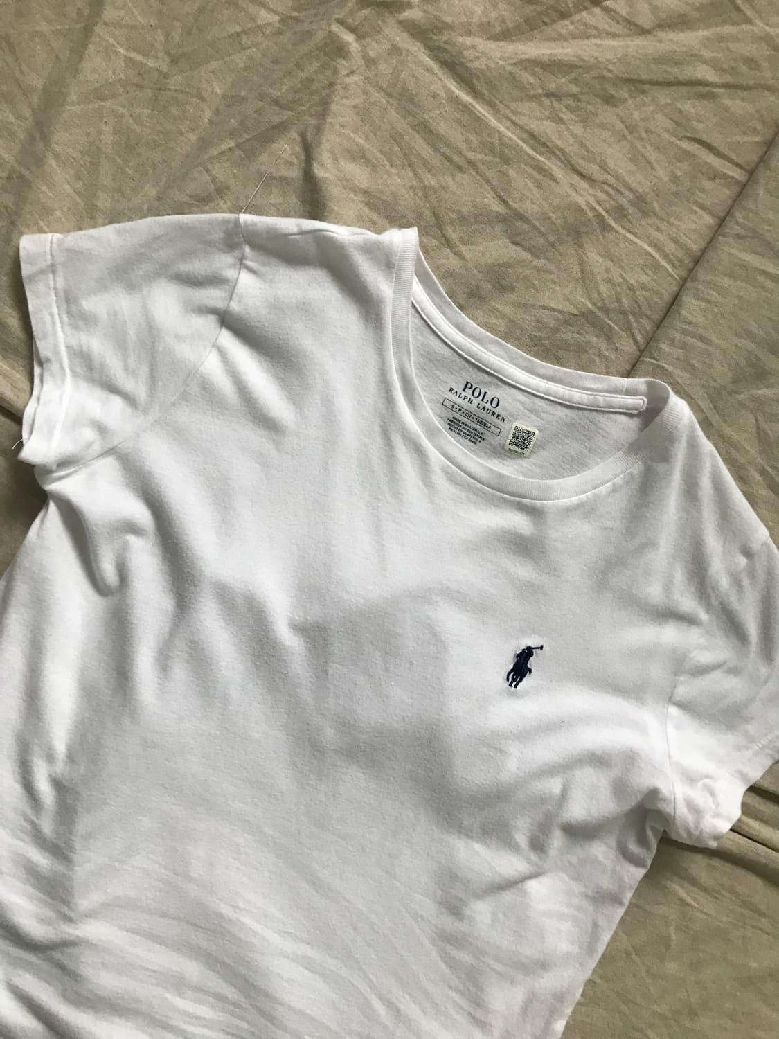폴로 랄프로렌 포니로고 QR코드택 화이트 반팔티 상품이미지5