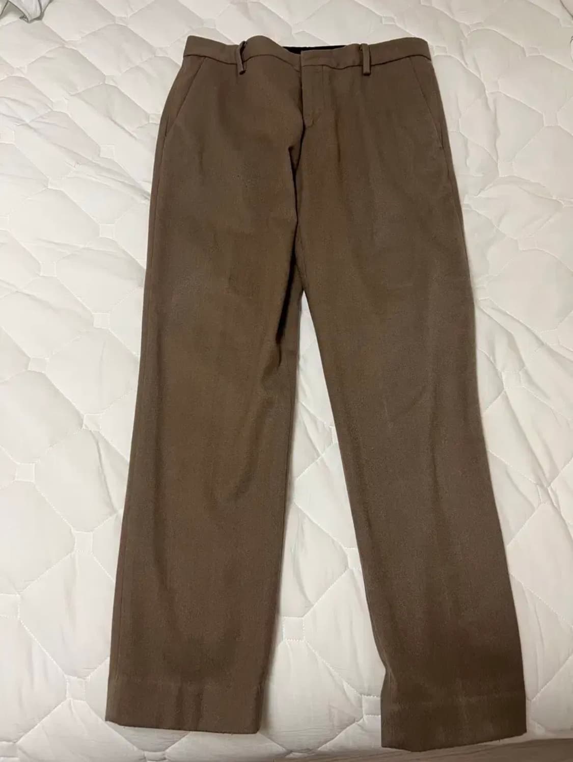 지오다노/브러시드 테이퍼드 슬랙스 듄카키/30 상품이미지1