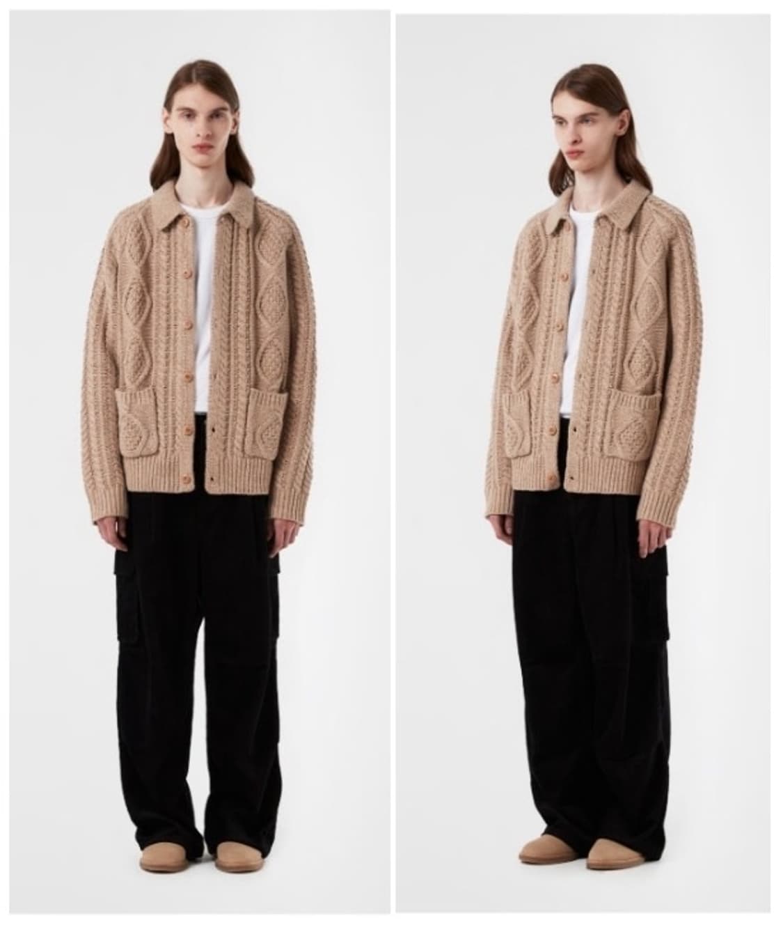 수아레 / 에어 울 아란 니트 가디건, 남성 가디건 / L(105) 상품이미지1