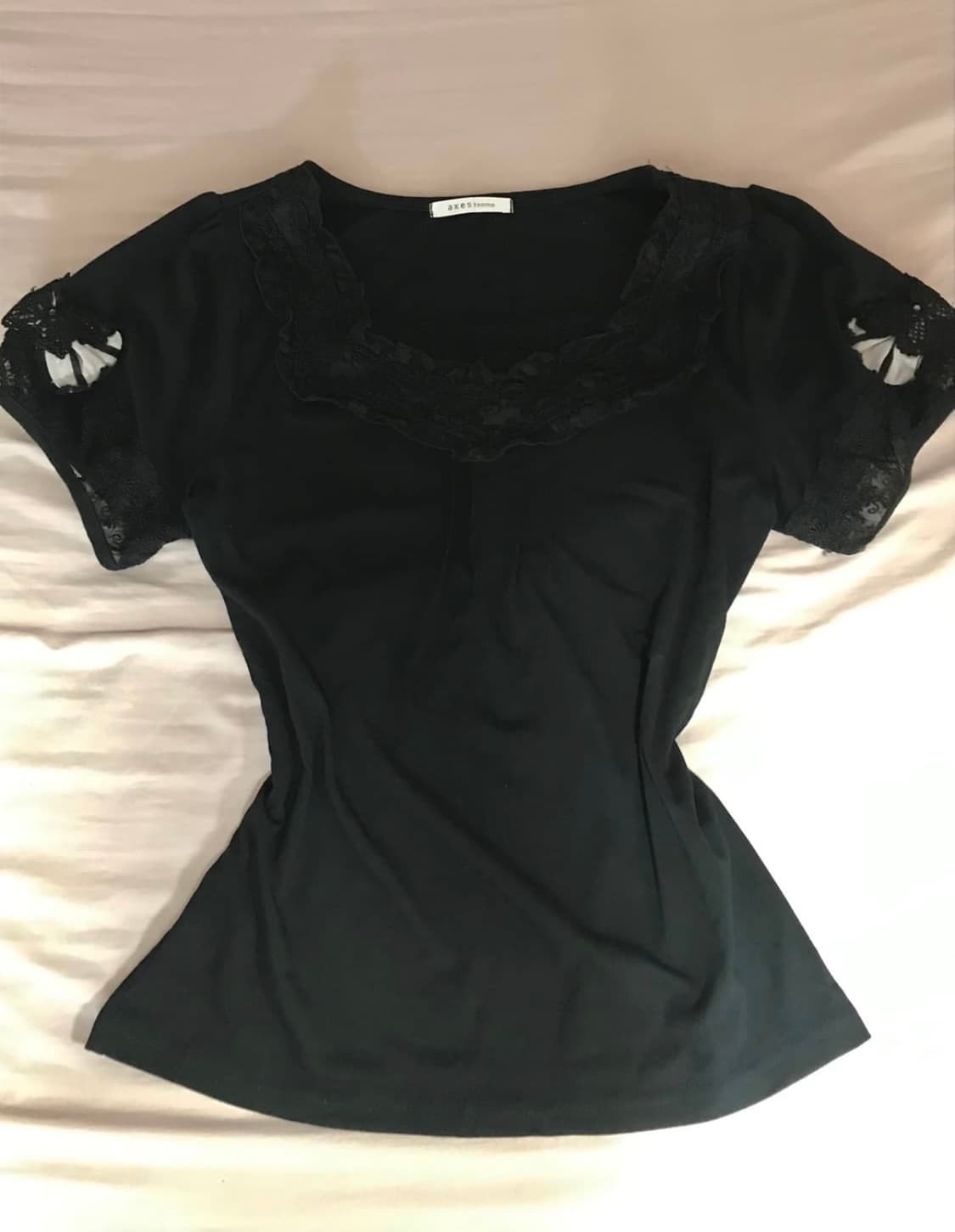 axes femme 엑시즈팜 레이스 티셔츠 상품이미지1