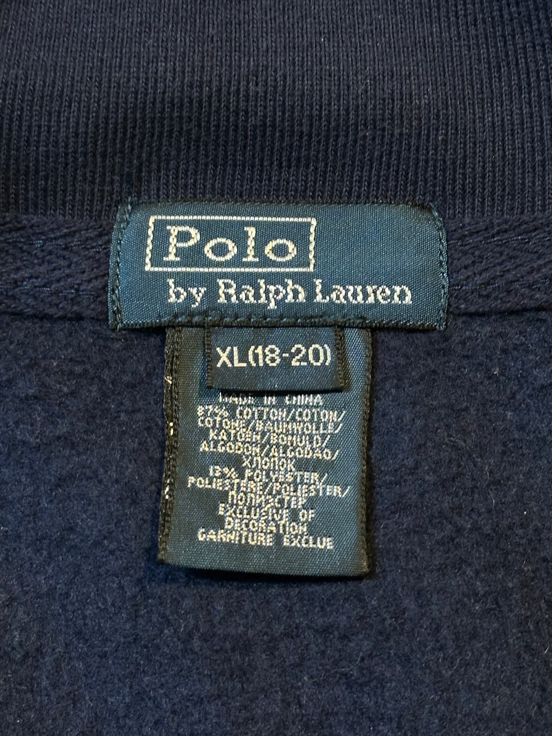 폴로 랄프로렌 빅포니 로고 숄카라 맨투맨 네이비 상품이미지5