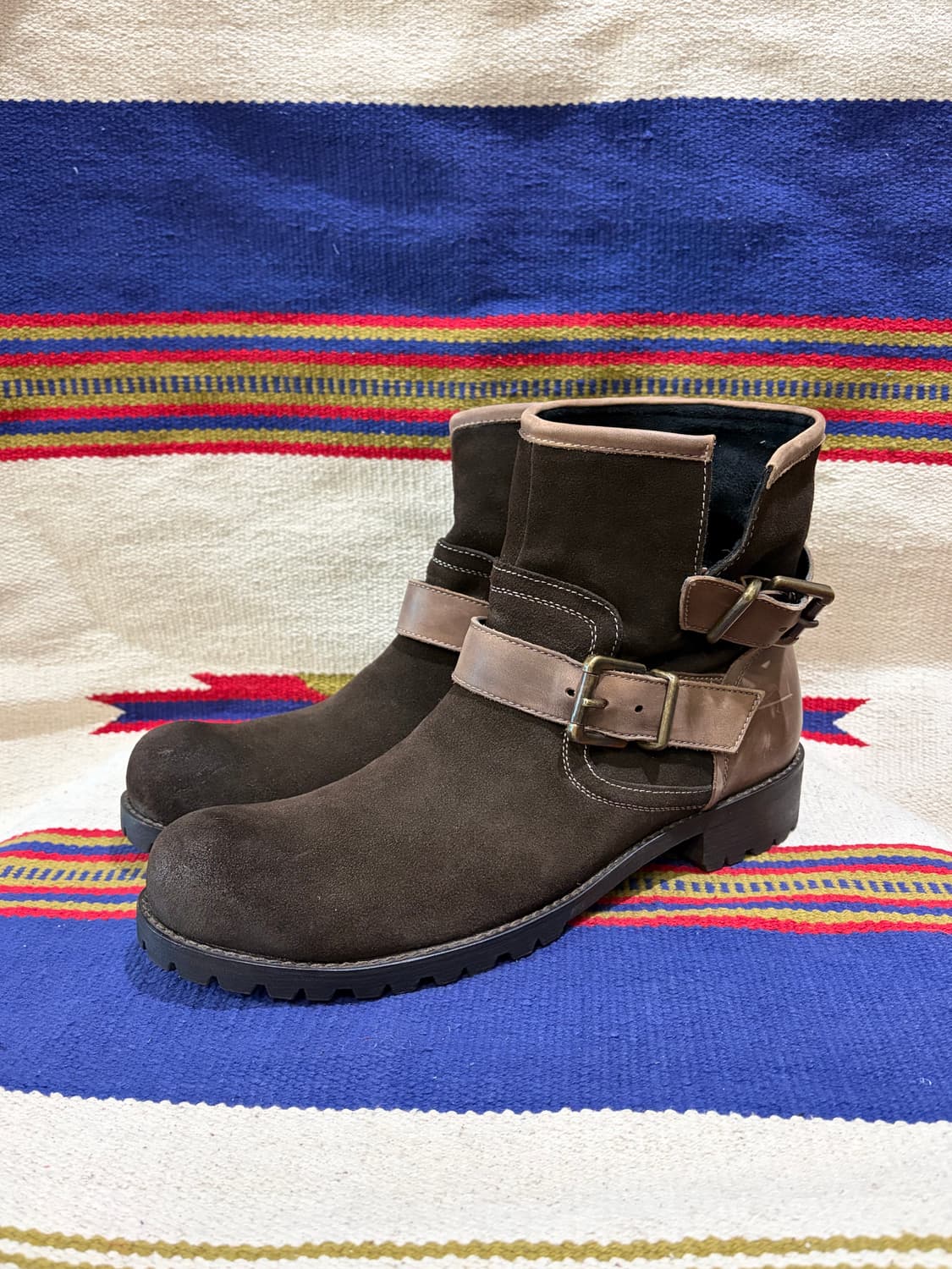 훕 EE 스웨이드+레더 투톤 엔지니어부츠 상품이미지1