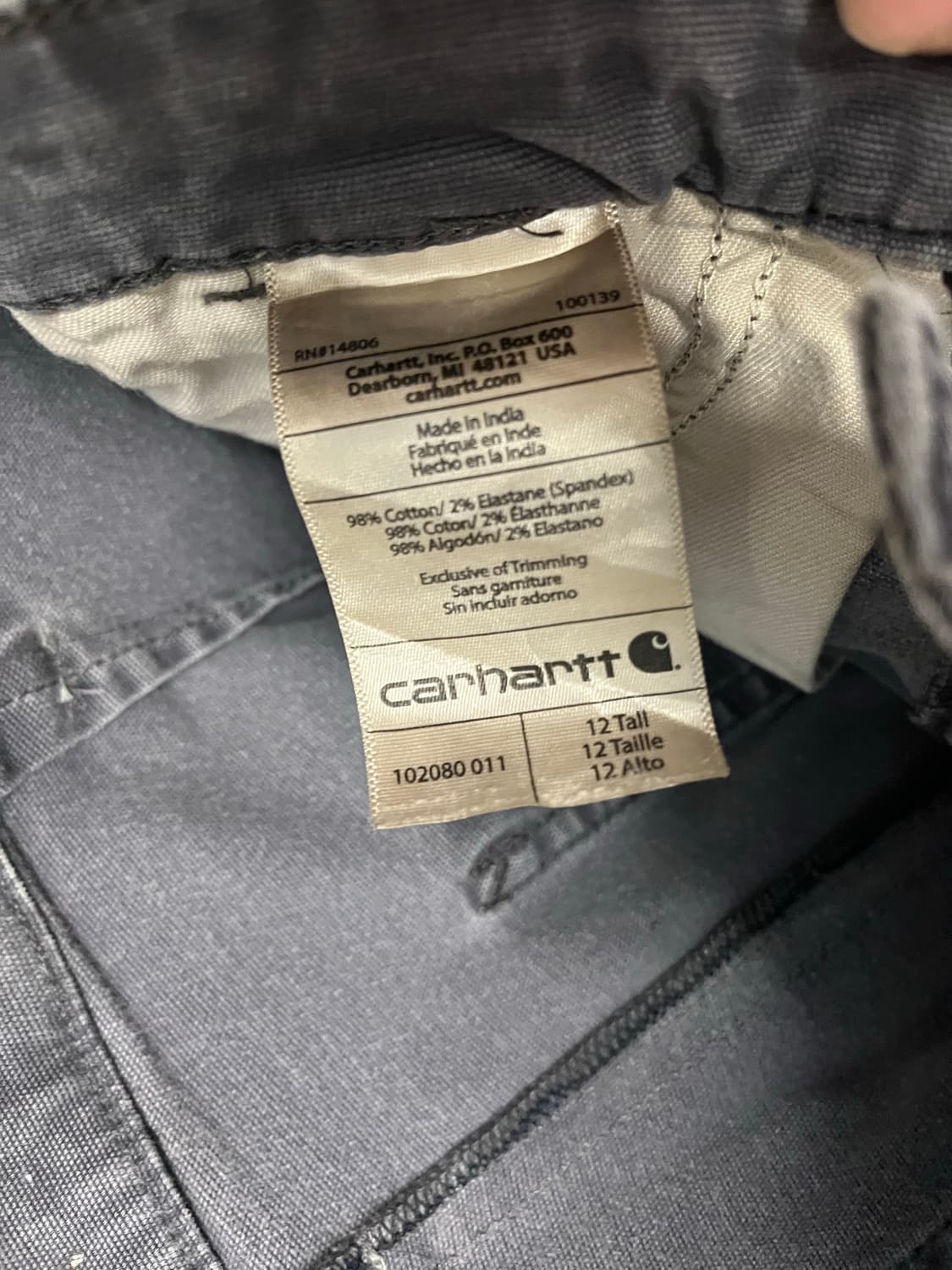 칼하트 카펜터 팬츠 차콜 그레이 상품이미지9