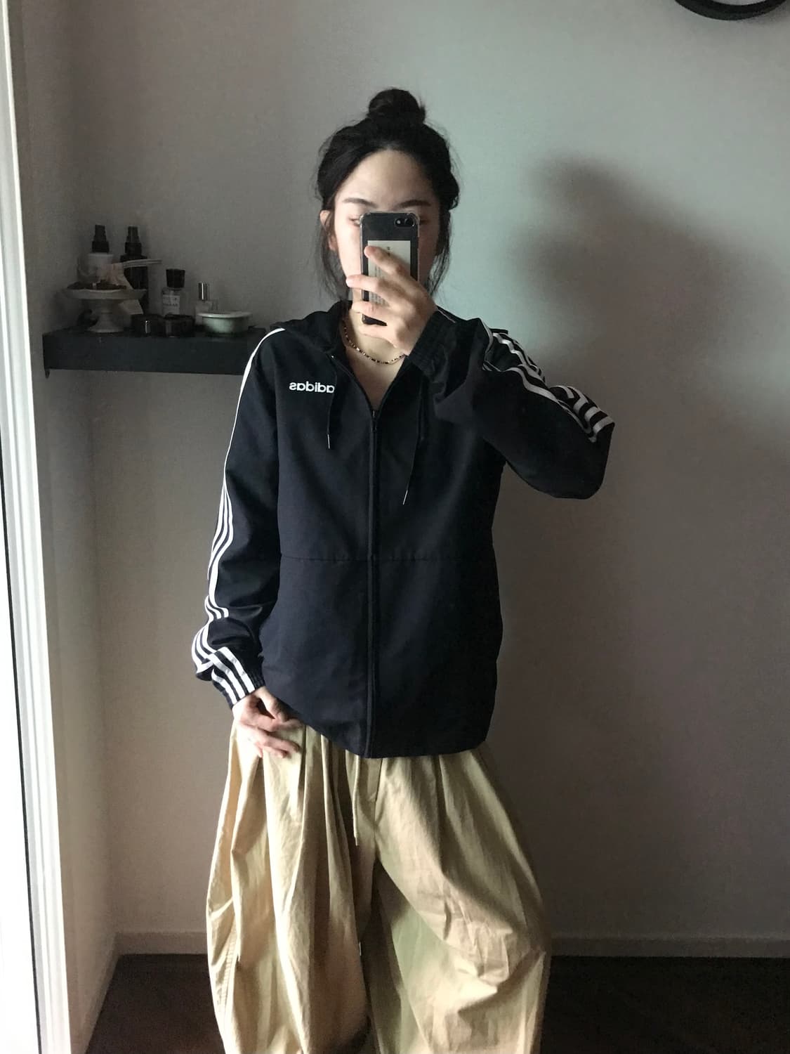 아디다스 스펠아웃 사이드라인 블랙 바람막이 자켓 상품이미지2