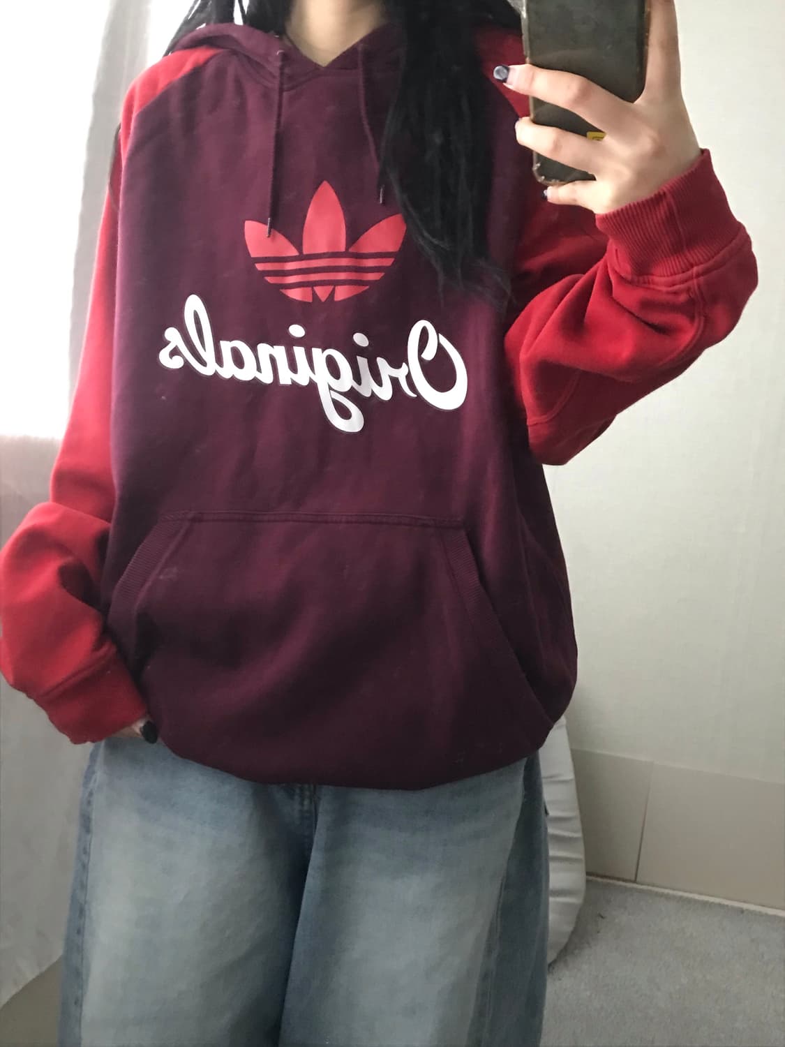 아디다스 버건디 나그랑 후드티 상품이미지3