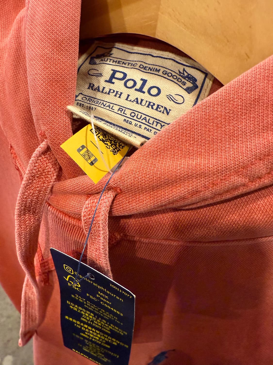 폴로 랄프로렌 네이비포니 레드 피그먼트 후드티 상품이미지2