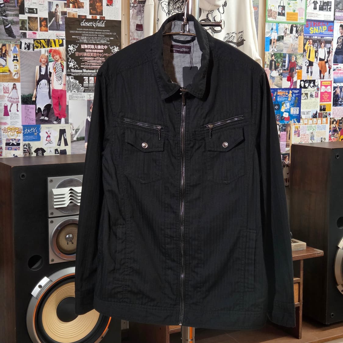 JPN 넥버클 펑크 스트라이프 코튼 셔츠 집업 상품이미지2