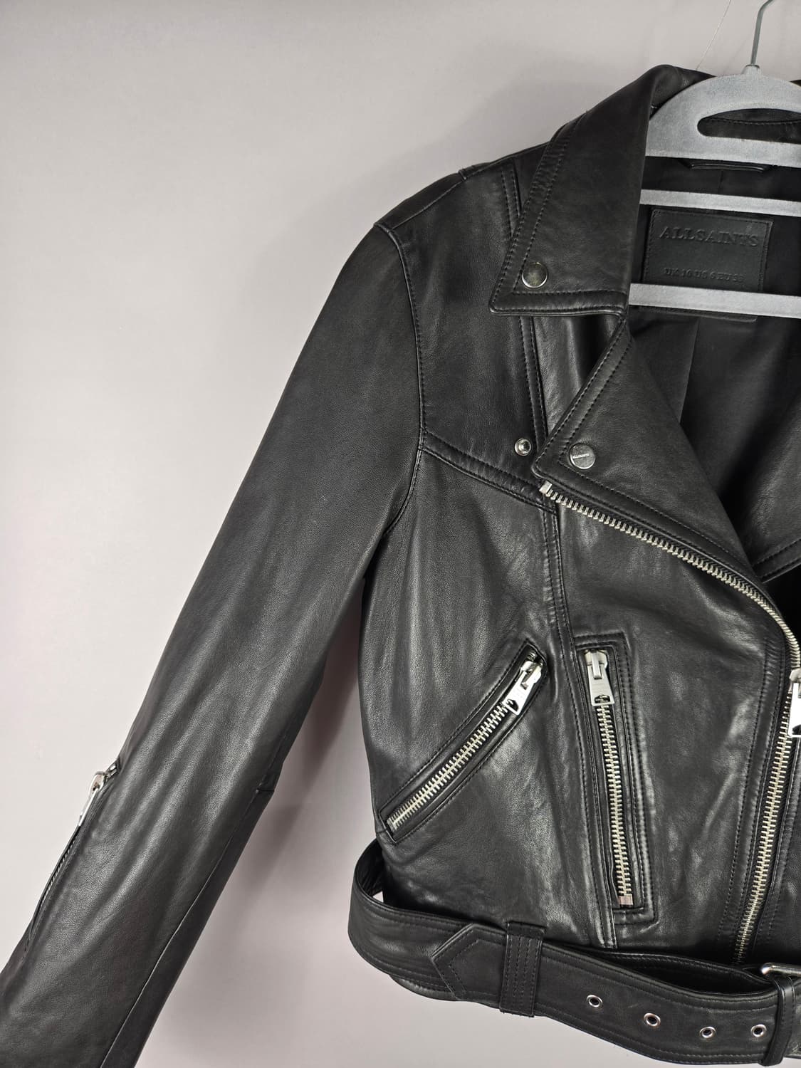 [무료배송]올세인츠 UK10 여성 발펀 양가죽 라이더 가죽 자켓 US6 상품이미지3