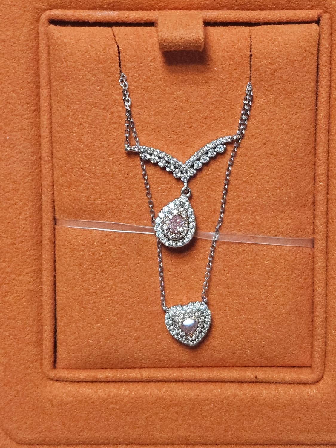 핑크다이아몬드 하트/페어컷 목걸이  상품이미지1