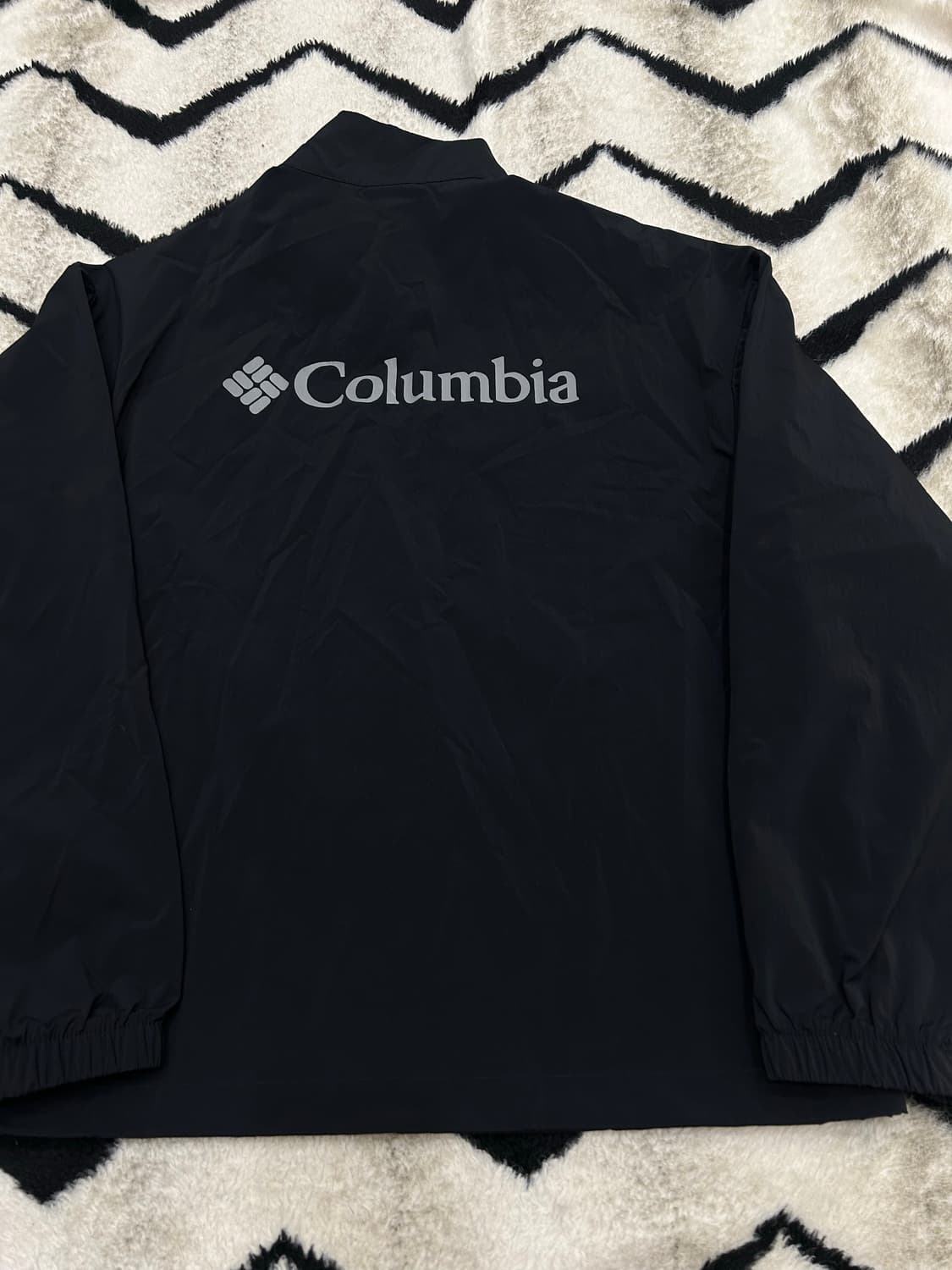 [L]컬럼비아 빅로고 우븐 바람막이/블랙 상품이미지3