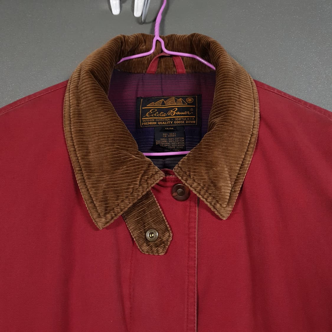 희귀 에디바우어 코듀로이 카라 카구스다운 초어 필드 워크 자켓 패딩 점퍼 상품이미지3