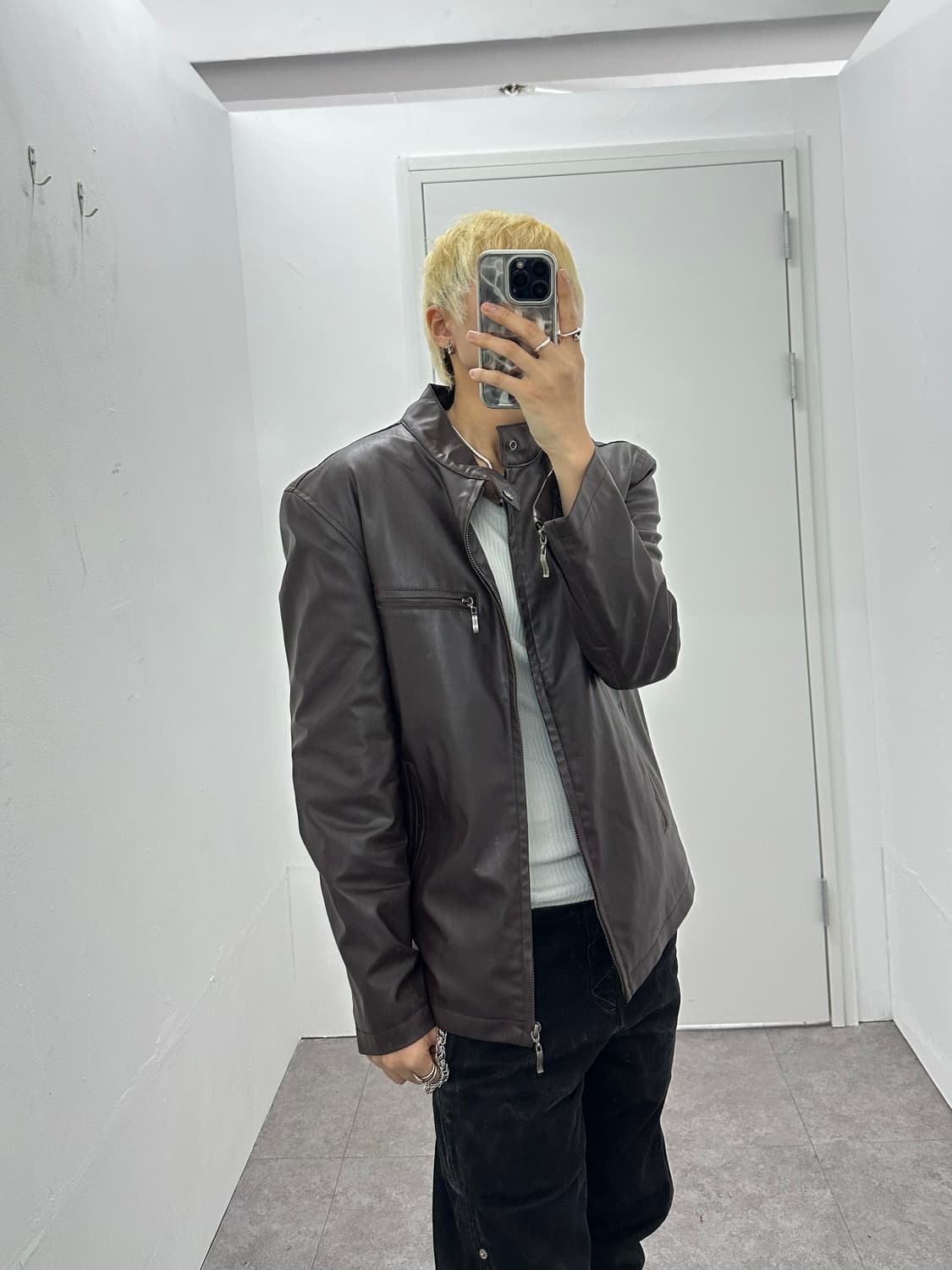 Poldon classic brown leather jacket 상품이미지2