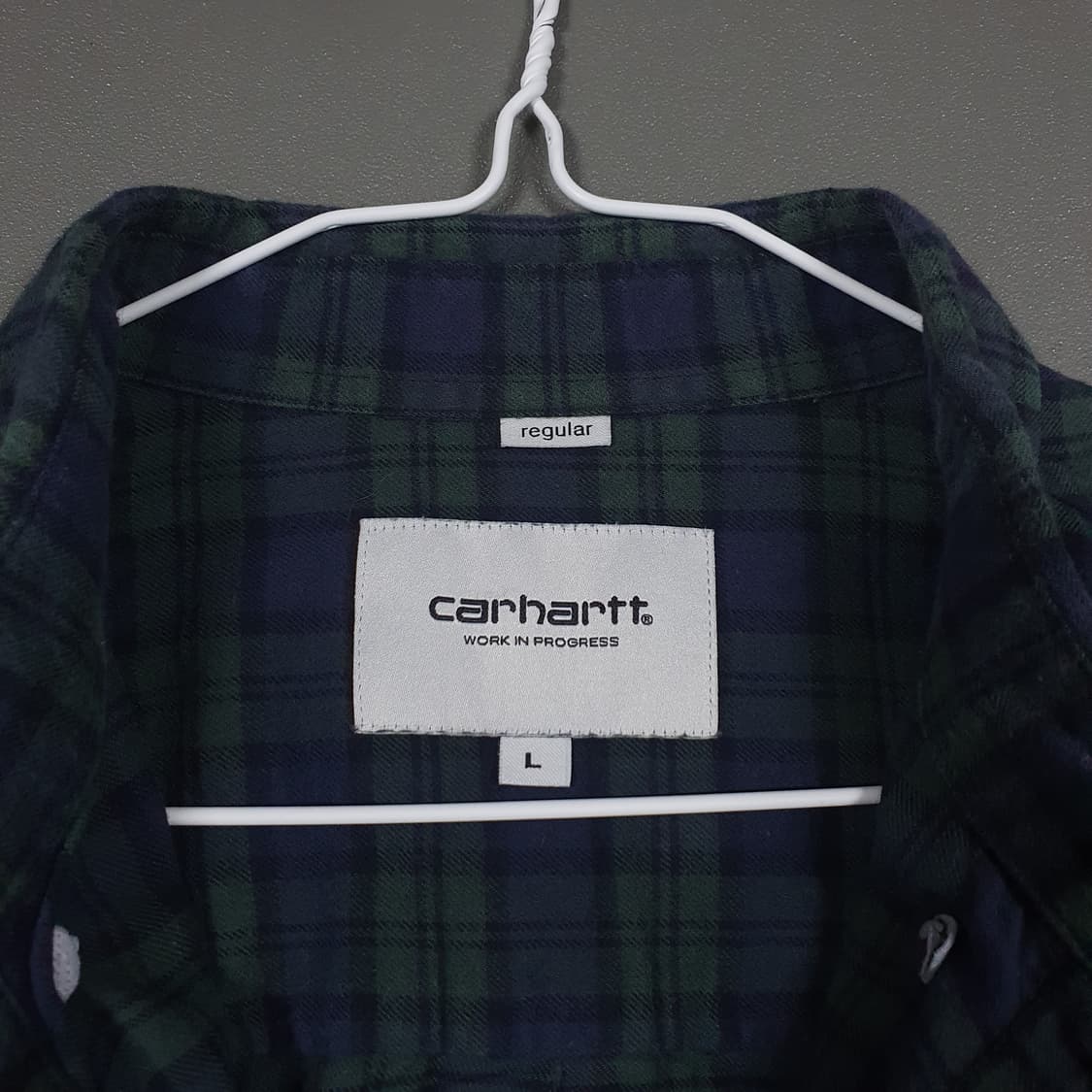 L (100) 칼하트 WIP L/S 숀 셔츠 블랙와치 타탄체크 남방 상품이미지5