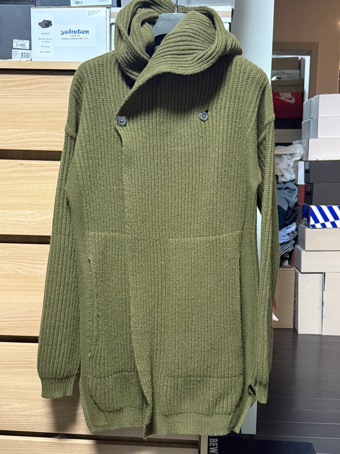 릭오웬스 롱 후드 니트 상품이미지1