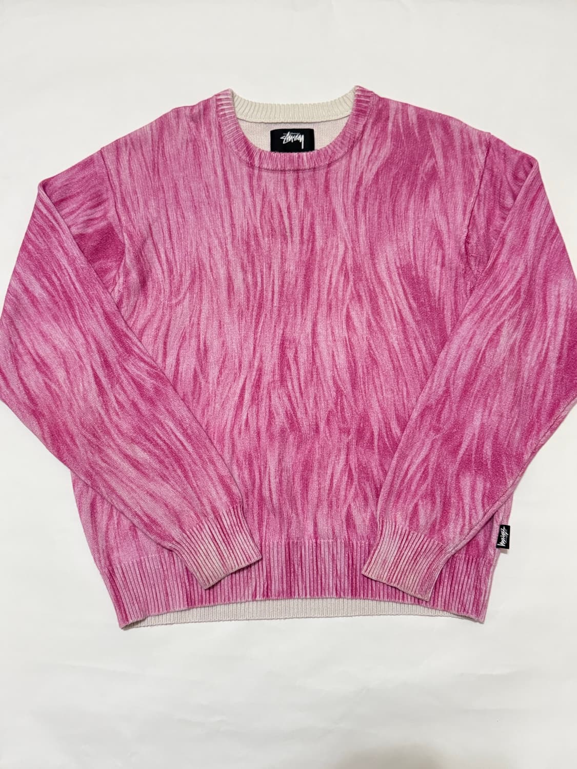 (인기품절/NCT 착용)스투시 퍼 프린팅 니트탑 M 상품이미지3