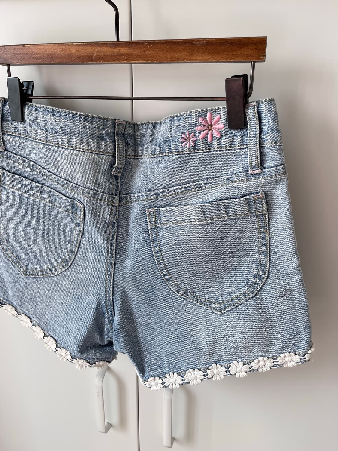 Vintage 꽃자수 레이스 데님 숏팬츠 상품이미지10