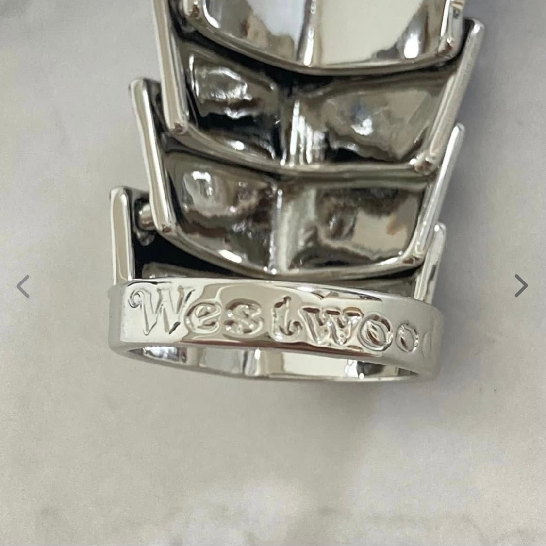 비비안웨스트우드 아카이브 블랙 실버 3단 너클링(새상품) 상품이미지4