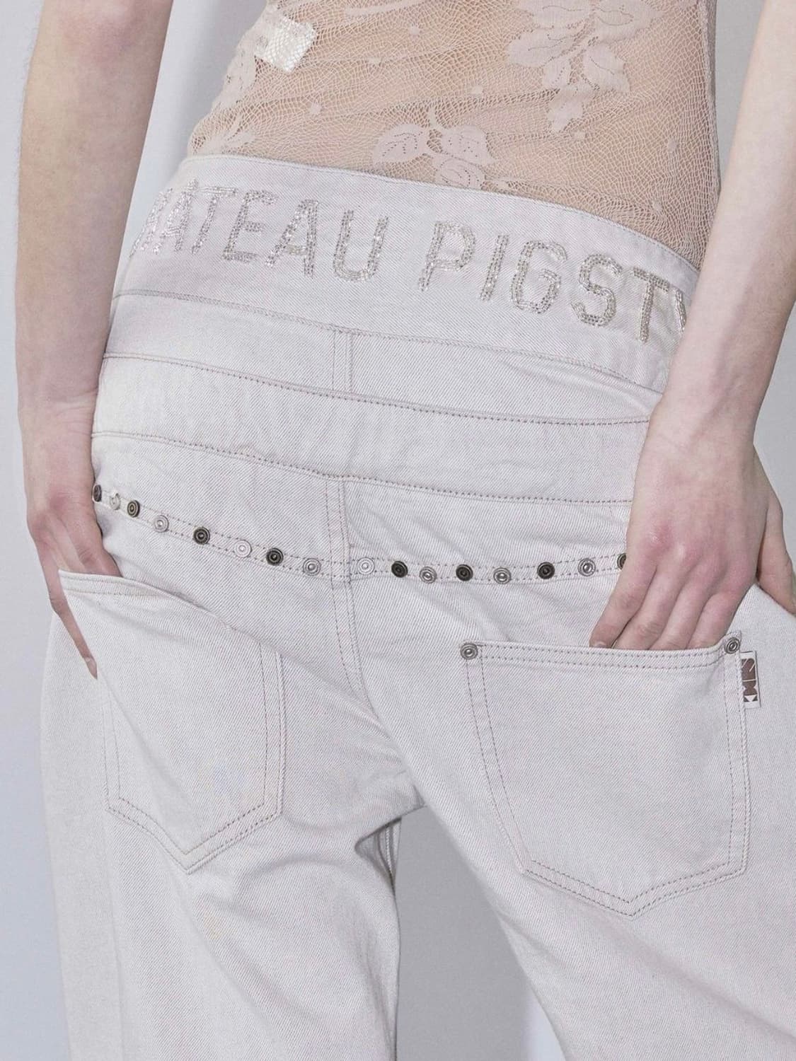 Beaded Layered Denim Pants Nonfade Raw 상품이미지8