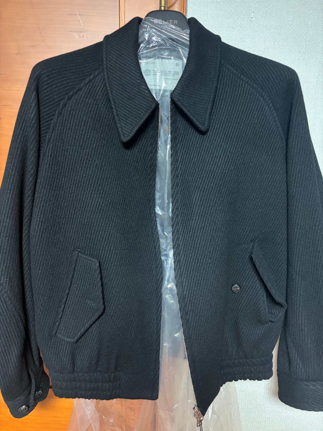[95] 벨리에 다이애그널 헤비 울 자켓 블랙 상품이미지2
