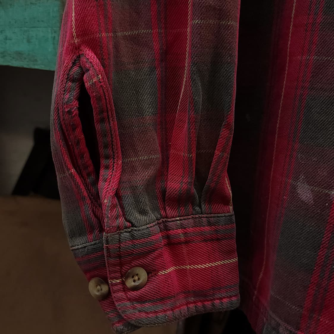 90s 팀버랜드 체크셔츠 플란넬 셔츠 헤비코튼 크롭셔츠 XL 상품이미지9