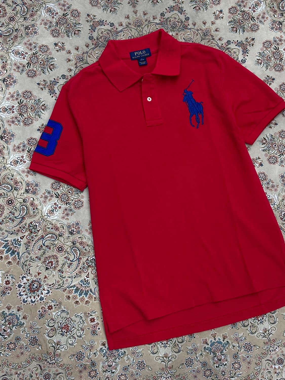 폴로 랄프로렌 레드/네이비 빅포니 카라티  상품이미지3