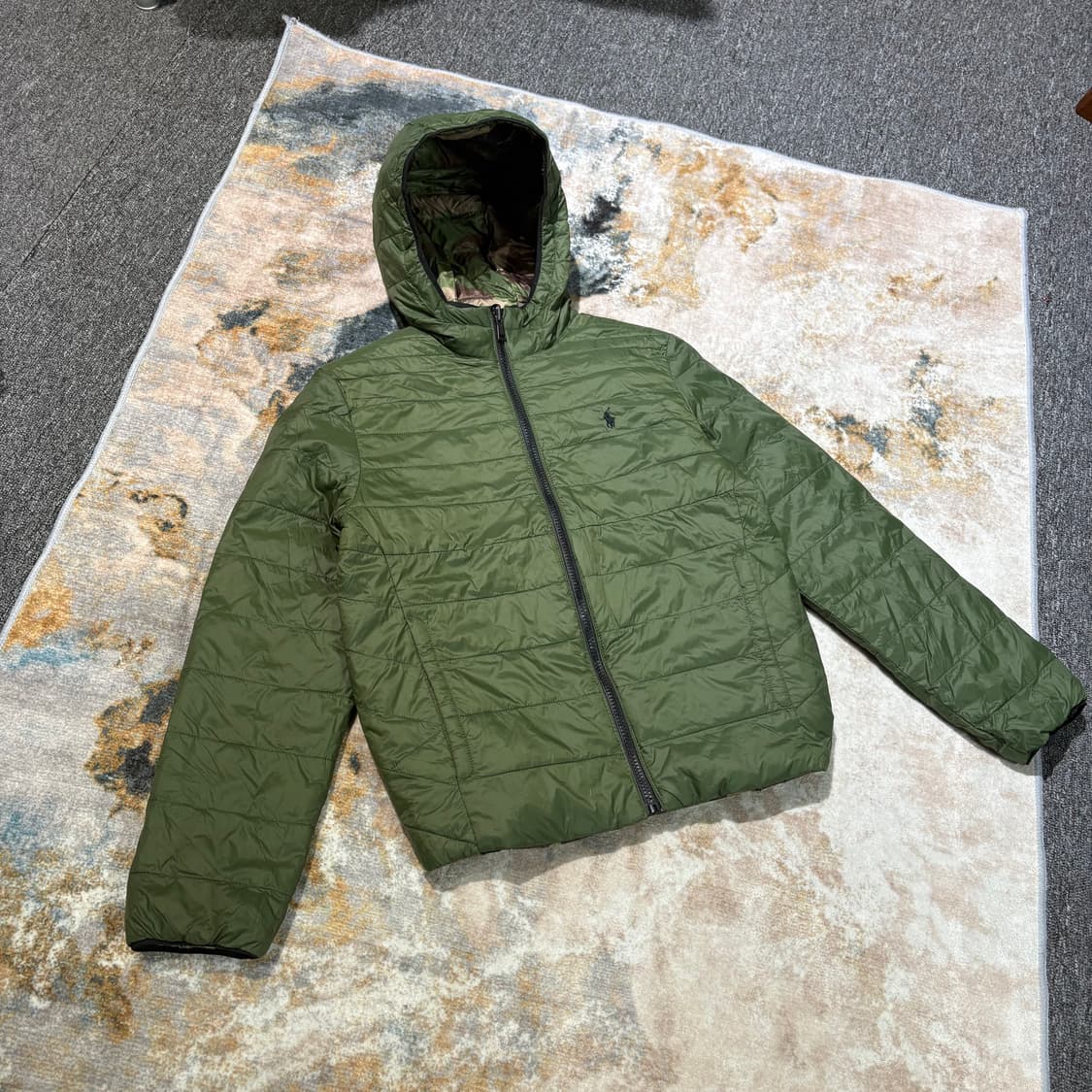 폴로 카모 리버서블 후드 경량패딩 새상품 상품이미지1